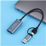 Ksikdeg 2 en 1 2K 50 fps USB 3.0 Type C HDMI compatible Captures vidéo sur carte téléphone jeu webcast cours étude vidéo