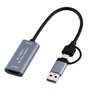 Ksikdeg 2 en 1 2K 50 fps USB 3.0 Type C HDMI compatible Captures vidéo sur carte téléphone jeu webcast cours étude vidéo