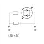KOSBO 3124063 Suppresseur de Bouchon de soupape Forme A - 18MM RC et LED, 230VAC/DC/10VA/W