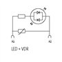 KOSBO 3124248 Suppresseur de Bouchon de soupape Forme BI - 11MM Varistance et LED, 24VDC/50VA/W