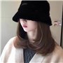 Perruque du chapeau, chapeau de pêcheur d'hiver noir avec cheveux, 12 cheveux courts, capuchons de laine d'agneau avec perruque 