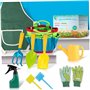 Kit de jardinage pour enfants, ensemble 9pcs / ensemble d'ensemble d'outils de jardinage pour enfants, ensemble d'outils de jard