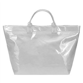 FackLOxc Sac à main tendance en PVC et papier kraft avec impression de lettres tendance sur le dessus