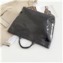FackLOxc Sac à main tendance en PVC et papier kraft avec impression de lettres tendance sur le dessus, sac à main spacieux pour 