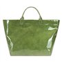 FackLOxc Sac à main tendance en PVC et papier kraft avec impression de lettres tendance sur le dessus, sac à main spacieux pour 