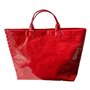 FackLOxc Sac à main tendance en PVC et papier kraft avec impression de lettres tendance sur le dessus