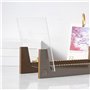 Duyeuau Élégant support de disque en acrylique et bois, support de rangement pour album de bureau pour audiophiles et musique