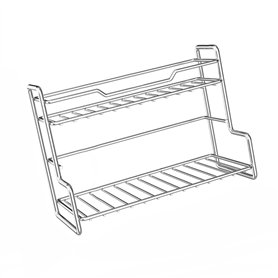 Duyeuau Étagère de rangement robuste en acier inoxydable pour chambre à coucher et cuisine Double couche