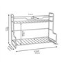 Duyeuau Étagère de rangement robuste en acier inoxydable pour chambre à coucher et cuisine Double couche