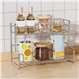 Duyeuau Étagère de rangement robuste en acier inoxydable pour chambre à coucher et cuisine Double couche