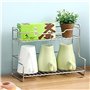 Duyeuau Étagère de rangement robuste en acier inoxydable pour chambre à coucher et cuisine Double couche