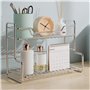 Duyeuau Étagère de rangement robuste en acier inoxydable pour chambre à coucher et cuisine Double couche