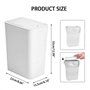 BEAHING Bac de Salle de Bain 9,1 l Petite Poubelle Canne à déchets Blancs avec Couvercle Top Pression Mince Poubelle pour la Mai