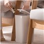 BEAHING Bac de Salle de Bain 9,1 l Petite Poubelle Canne à déchets Blancs avec Couvercle Top Pression Mince Poubelle pour la Mai