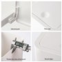 BEAHING Bac de Salle de Bain 9,1 l Petite Poubelle Canne à déchets Blancs avec Couvercle Top Pression Mince Poubelle pour la Mai