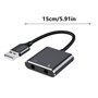 Carte son stéréo externe USB avec casque 3,5 mm et microphones pour ordinateur portable PC de bureau