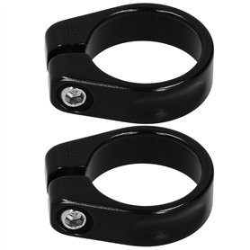 Lot de 2 colliers de serrage pour tige de selle de vélo - 35 mm - Installation facile - Fixation ferme pour VTT - Noir