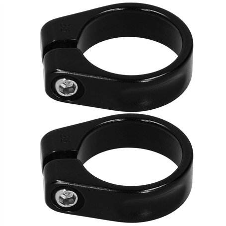 Lot de 2 colliers de serrage pour tige de selle de vélo - 35 mm - Installation facile - Fixation ferme pour VTT - Noir
