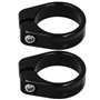Lot de 2 colliers de serrage pour tige de selle de vélo - 35 mm - Installation facile - Fixation ferme pour VTT - Noir