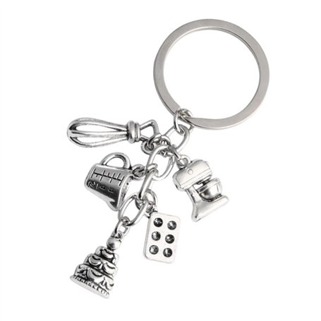 Rebellious Ensemble de porte-clés de cuisson en alliage avec fouet à gâteau