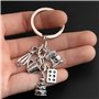 Rebellious Ensemble de porte-clés de cuisson en alliage avec fouet à gâteau, poêles à frire, tasse à mesurer, pendentif de sac u