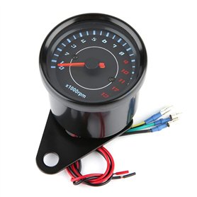 Moto Tachymètre Compte-tours DC 12V Universel Rétroéclairage Manomètre Électronique Indicateur LED Étanche pour