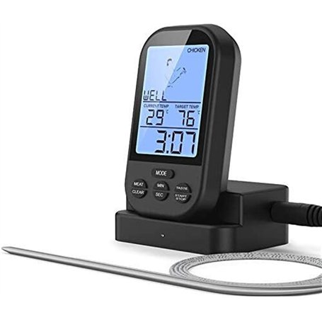 Thermomètre de viande de cuisson numérique à distance sans fil for barbecue fumeur
