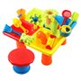 Nyutcwe Table à Eau pour Tout-Petits 25pcs / Set 4 Compartiments Table sensorielle Sable carré avec des selles interactives Pare