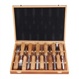 Lot de 12 Ciseaux de Sculpture sur Bois