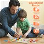 Coogam Bois Puzzle 40 Pcs Tangram Jigsaw Jouet Casse-tête pour Les Enfants Bois Puzzle Boîte Cerveau Jeu Bloc de Construction In
