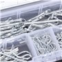 Goupilles fendues, 100 pièces R-clips goupilles fendues goupille fendue assortiment Heavy Duty Acier inoxydable Trekpen Kit de f