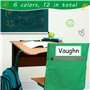 Lot de 12 Poches de rangement pour dossier de chaise,poches de chaise pour salle de classe, tableau de poche pour dossier de cha