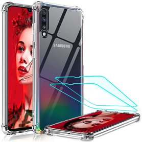 LeYi Coque pour Samsung Galaxy A70 / A70S avec 2 Pcs Verre Trempé