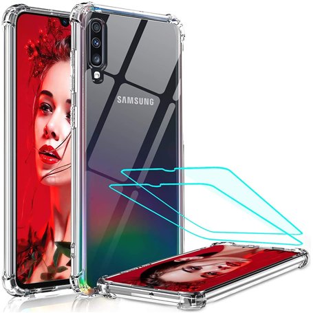 LeYi Coque pour Samsung Galaxy A70 / A70S avec 2 Pcs Verre Trempé