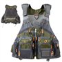 Gilets de pêche pour les hommes avec 13 poches gilet de pêche en mailles respirantes vert olive avec des rayures réfléchissantes