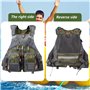 Gilets de pêche pour les hommes avec 13 poches gilet de pêche en mailles respirantes vert olive avec des rayures réfléchissantes