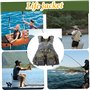 Gilets de pêche pour les hommes avec 13 poches gilet de pêche en mailles respirantes vert olive avec des rayures réfléchissantes