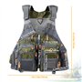 Gilets de pêche pour les hommes avec 13 poches gilet de pêche en mailles respirantes vert olive avec des rayures réfléchissantes