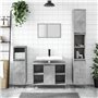 AJJHUUKI Mobilier d'extérieur 3 pièces pour salle de bain Gris béton