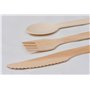ekhõ The Wood Way! – Jeaux de 300 Couverts Jetables de Bois Durable | 120 Fourchettes + 120 Cuillères + 60 Couteaux Écologiques 