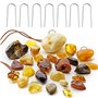 200 Anneaux de Saut en Fil Nichrome Haute Température, Crochets de Suspension en U, Crochets en U pour Pendentif, Ornements en C