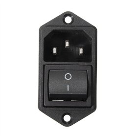 Bluelover 1Pcs 10A 250V 3Pin Iec320 C14 Inlet Module Plug Fuse with Switch Puissance Mâle - Noir