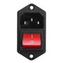 Bluelover 1Pcs 10A 250V 3Pin Iec320 C14 Inlet Module Plug Fuse with Switch Puissance Mâle - Noir