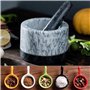 Mortier Pilon Cuisine, Mortier et pilon en granit for salades d'épices et d'épices guacamole, 15,2 cm - Capacité de 2 tasses - G