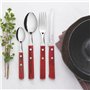 Tramontina - Menagere 24 pcs rouge Technobois. Inox et technobois.