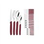 Tramontina - TRAMONTINA-Ménagère 24 pcs Carmel Inox et Plastique Carmin - Ensemble de Couverts Moderne et Pratique. Design Éléga