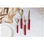 Tramontina - TRAMONTINA-Ménagère 24 pcs Carmel Inox et Plastique Carmin - Ensemble de Couverts Moderne et Pratique. Design Éléga