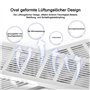 Lot de 2 grilles d'aération rectangulaires en aluminium - 30 x 8 cm - Avec 8 vis - Pour la ventilation des armoires et des chamb