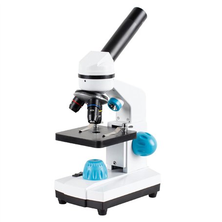 Microscope monoculaire composé 40X-2000X grossissement Microscope débutant Double éclairage LED