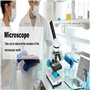 Microscope monoculaire composé 40X-2000X grossissement Microscope débutant Double éclairage LED
